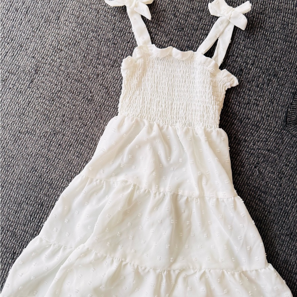 NEW Girls 5T spring summer Charming White Kids Casual Dress